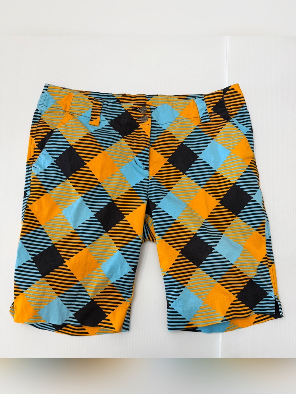 Loudmouth Women’s Plaid Bermuda Golf Shorts Size 8